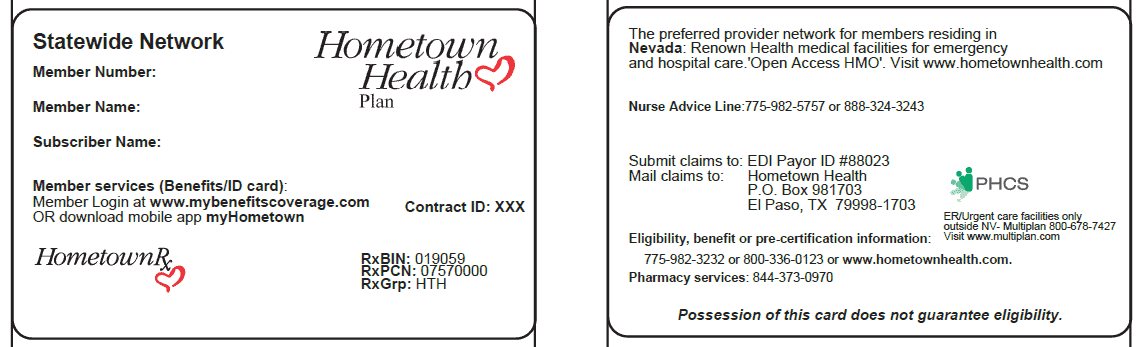 Hometown Health Membership Card